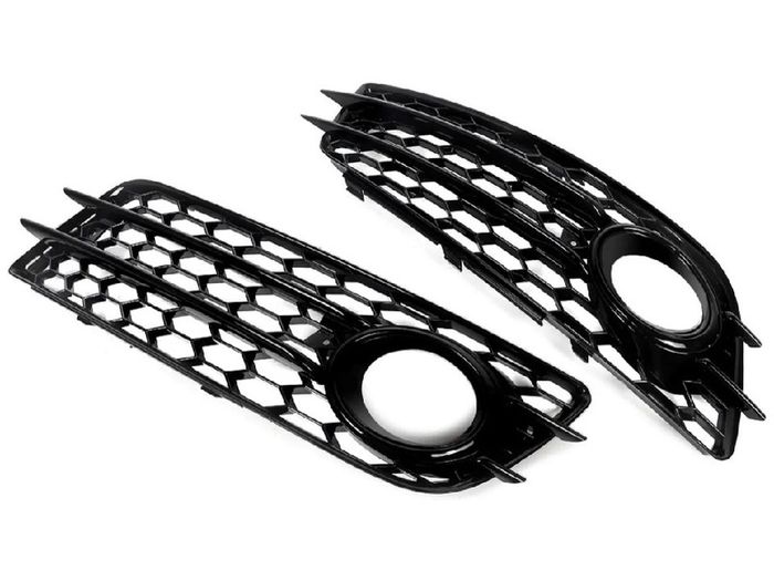 NEW Honeycomb Front Fog Light Grille Covers For AUDI A4 B8 S-Line S4 2008-2012