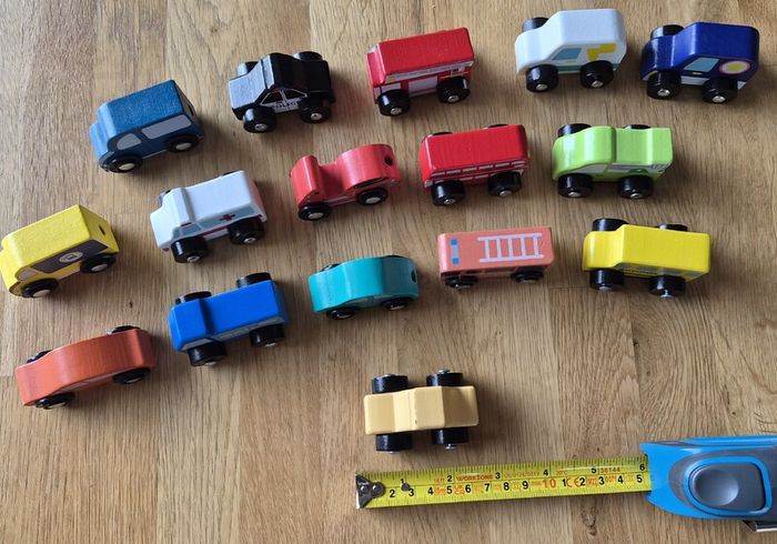 Wooden toy vehicles X 16