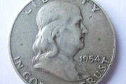 1954 Benjamin Franklin San Francisco Sterling Silver Half Dollar 1954 Benjamin Franklin Half Dollar - 12,3g