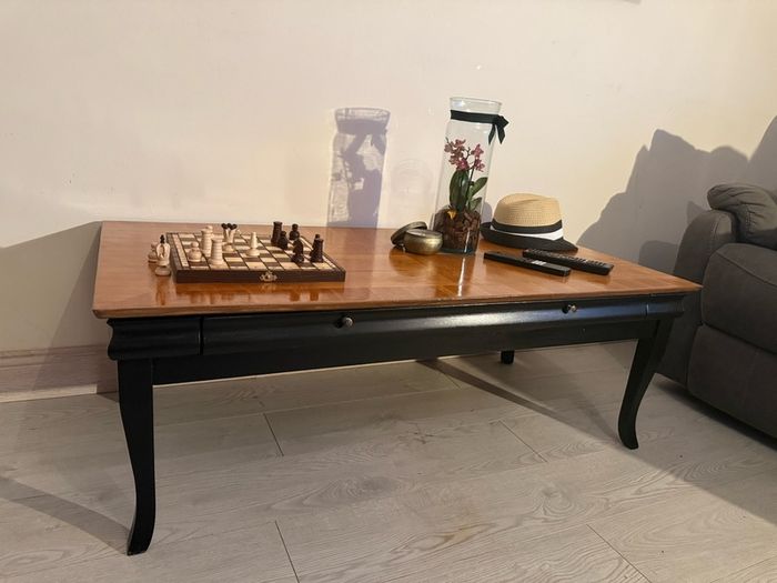 Black & Timber Refurbished Coffee Table