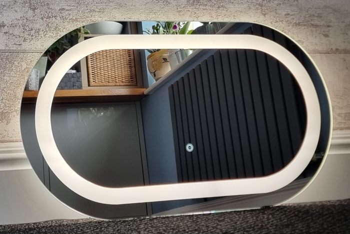LED Bathroom Mirror Ensuite Dual LED Bright Light 40x70cm Made in EU Horizontal Vertical Fit