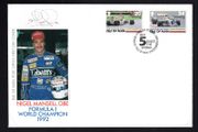 1992 Isle of Man Nigel Mansell's Victory in Formula 1 World Racing Championship Commemorative Stamp Addressed First Day Cover (FDC)