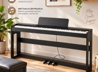 main image for ad 88-Key Fully Weighted Digital Piano with Furniture Stand, Triple Pedal &amp; Wireless Connection