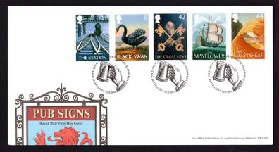 2003 Great Britain Europa: British Pub Signs  Commemorative Stamps Royal Mail Addressed First Day Cover (FDC)