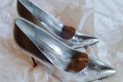 Katie Perry Silver High Heel Shoes (uk 8) Used.