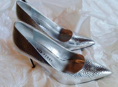 Katie Perry Silver High Heel Shoes (uk 8) Used.
