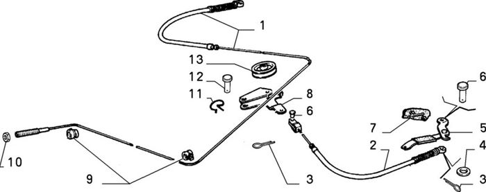 RH Handbrake Cable (Fiat Uno)