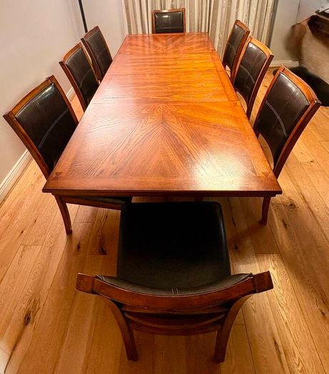 Dining table and 8 chairs