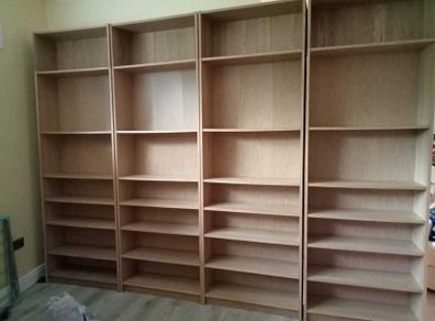 4 IKEA Extra-Tall Billy Bookcases with Top Height Extensions