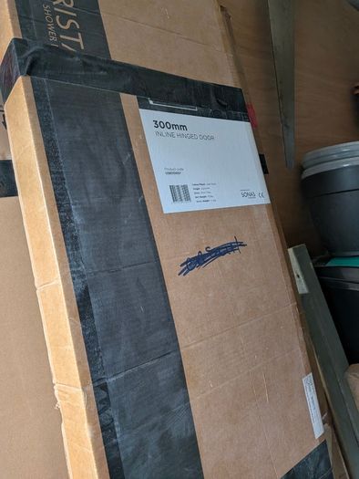 Brand New Sonas Aspect Matt Black Shower Door (700mm) & Inline Panel (300mm) - Unused In Boxes