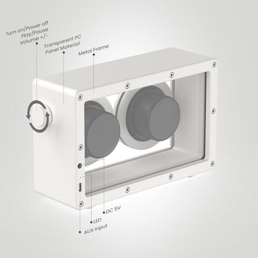 Transparent Cassette Portable Bluetooth Speaker, Minimalist Speakers Bluetooth Wireless Loud, HD Powerful Sound and Wide Compatibility for Indoor  and Outdoor