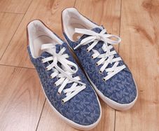 Michael Kors Blue Denim MK Monogram Print Low Top Trainers 8US/6UK/39EU