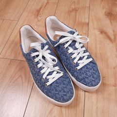Michael Kors Blue Denim MK Monogram Print Low Top Trainers 8US/6UK/39EU