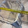 Silver metal square shape plant stand with matching white plastic pot Image 2