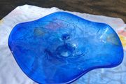Murano Style Blue Stratus Hand Blown Bowl