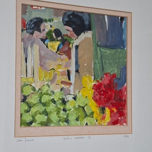 Original John Dunne Irish Painting Dublin Market