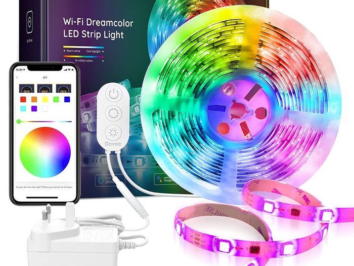Alexa LED Strip Lights DreamColour, Govee WiFi Wireless 5m Smart Phone Controlled Light Strip 5050 LED Lights Sync to Music, Works with Amazon Alexa, Google Assistant (Don't Support 5G WiFi) [Energy Class A++]