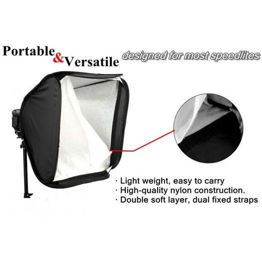 60cm 24 x 24 Speedlight Photo Softbox for Speedlite Flash - Universal Fit | New