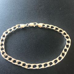 sterling silver flat link bracelet