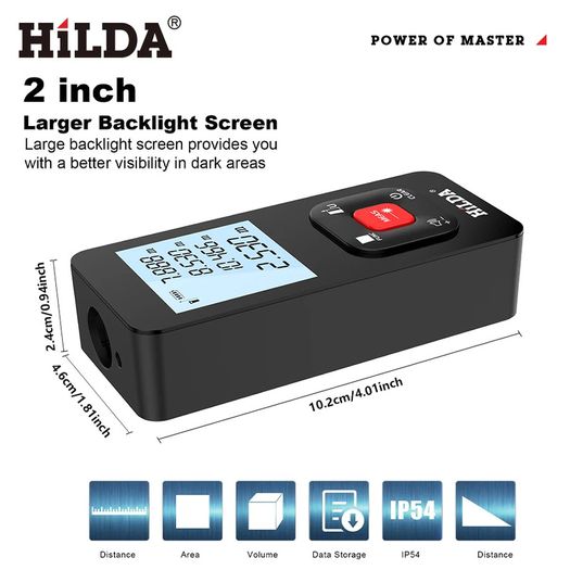 HILDA Laser Distance 50M CJ390 Rangefinder Profesional Meter Laser Range Finder Ruler Test Tool
