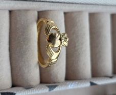 Sterling silver 925 gold plated Celtic ring.Size. M