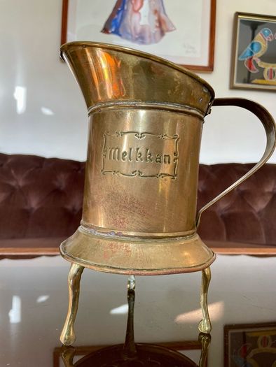 Antique Dutch Melkkan Brass Milk Can Vintage Decoration Authentic Brass Milk Can