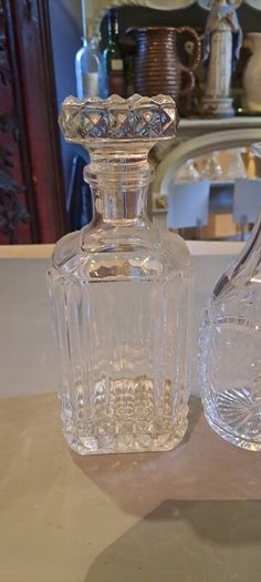 7 X Cut Crystal Decanters