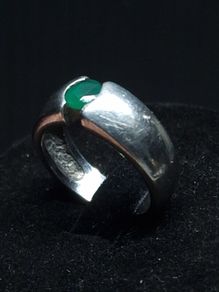 Sterling Silver 925 Green Stone Ring