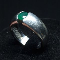 Sterling Silver 925 Green Stone Ring