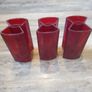 Red Glass vase set Image 5