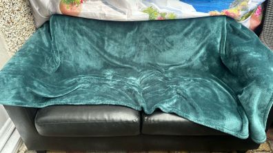 free 2 seater black leather sofa
