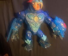 This is a MrBeast Lab Cryo Lab collectible figure, which is a 7-inch blue panther action figure that features lights and sounds.
