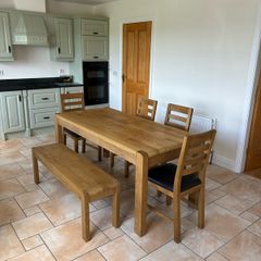 Solid Oak dining table and chairs