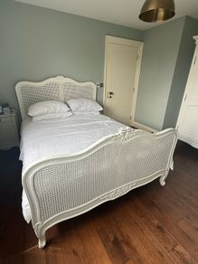 Hand Painted French Style Solid Wood Double Bed