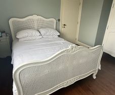 Hand Painted French Style Solid Wood Double Bed