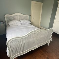 Hand Painted French Style Solid Wood Double Bed