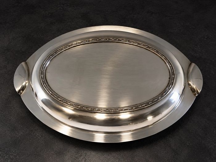 Vintage Silver-Plated Oval Serving Dish with Lid
