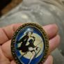 Vintage Sexy Witch Sorceress in a Glass Brooch Image 6