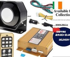 12V 200W Police Siren Horn Speaker Kit with 18 Sounds, MIC & Remote