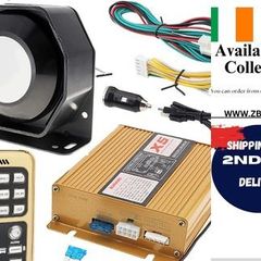 12V 200W Police Siren Horn Speaker Kit with 18 Sounds, MIC & Remote