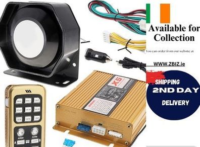 12V 200W Police Siren Horn Speaker Kit with 18 Sounds, MIC & Remote