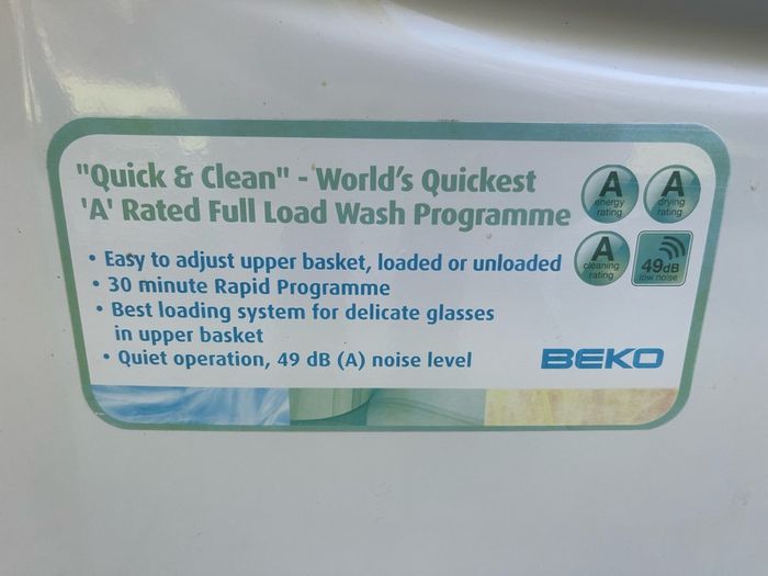 BEKO Dishwasher full size