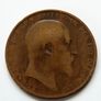 1906 Penny Edward VII bronze coin Image 2