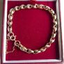 Vintage 9k Yellow Gold 375 Solid Handmade Fashion Link Bracelet length 8" -  9,4 grams Image 4