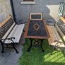 Garden table with 2 bench and 1 chair [ cast iron ] Image 4