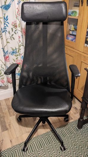Leather swivel chair, fully adjustable
