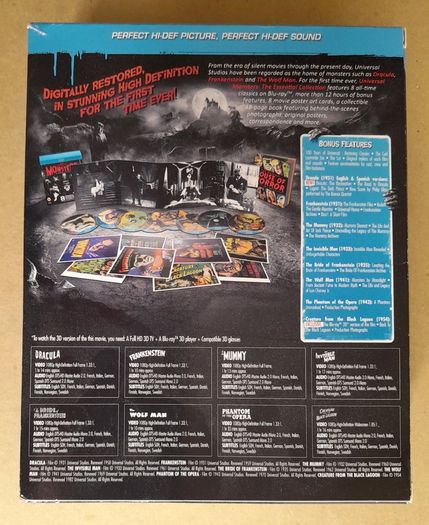 Universal Monsters 8 Blu Ray DVD box set Horror