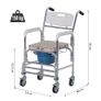 Personal Mobility Assist Commode Shower Transport Medical Rolling Chair Over The Toilet Image 3