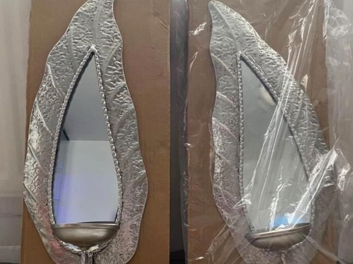 New Leaf Wall Sconce With Mirrors 60cm/22cm