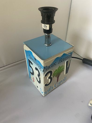 US Reg Plate table lamp